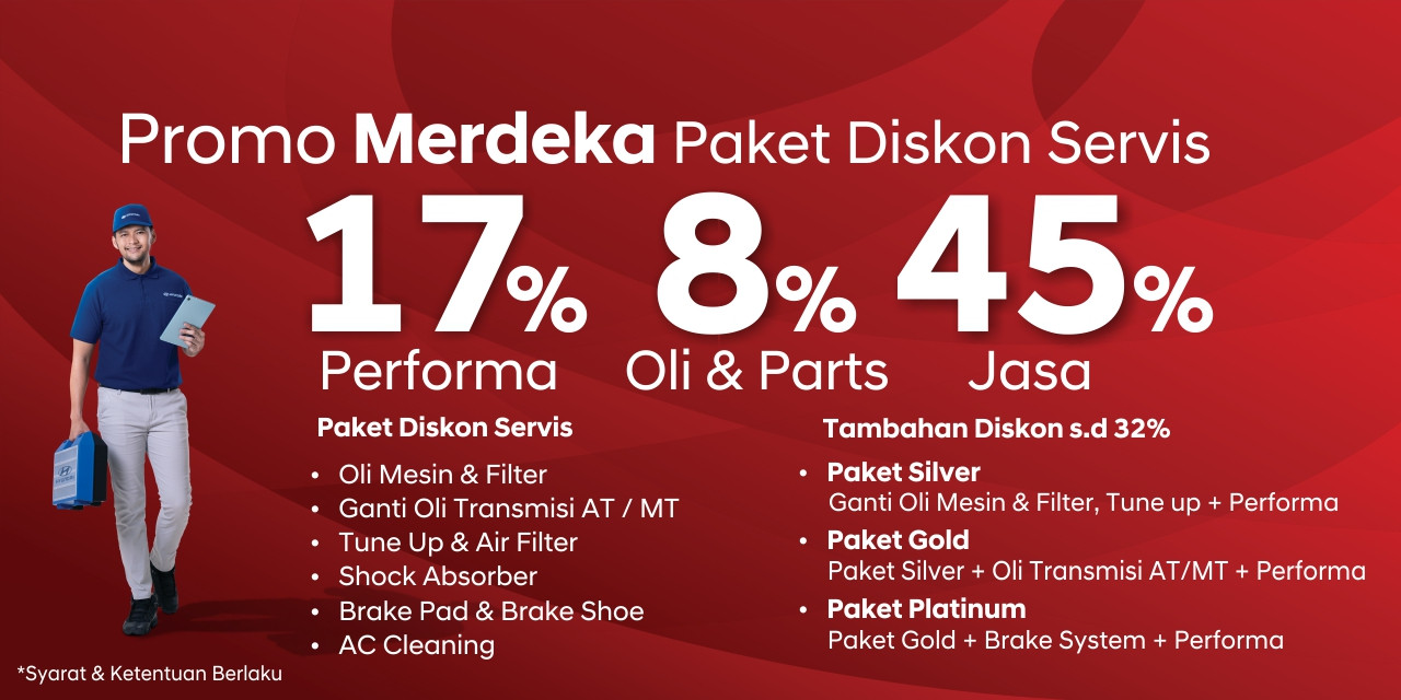 Promo Merdeka Paket Diskon Servis Pelanggan Hyundai Melalui Booking Service