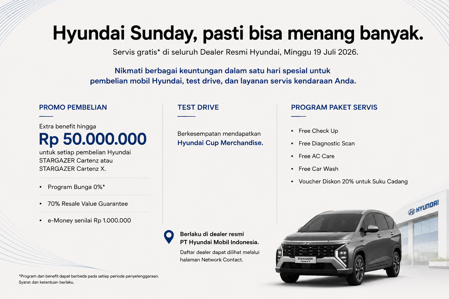 Hyundai Sunday: Nikmati Promo, Test Drive, Dan Layanan Servis Dalam Satu Hari