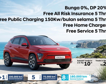 Beralih Ke Hyundai KONA Electric, Dapatkan Bunga 0%, Gratis Charging Dan Free Home Charger