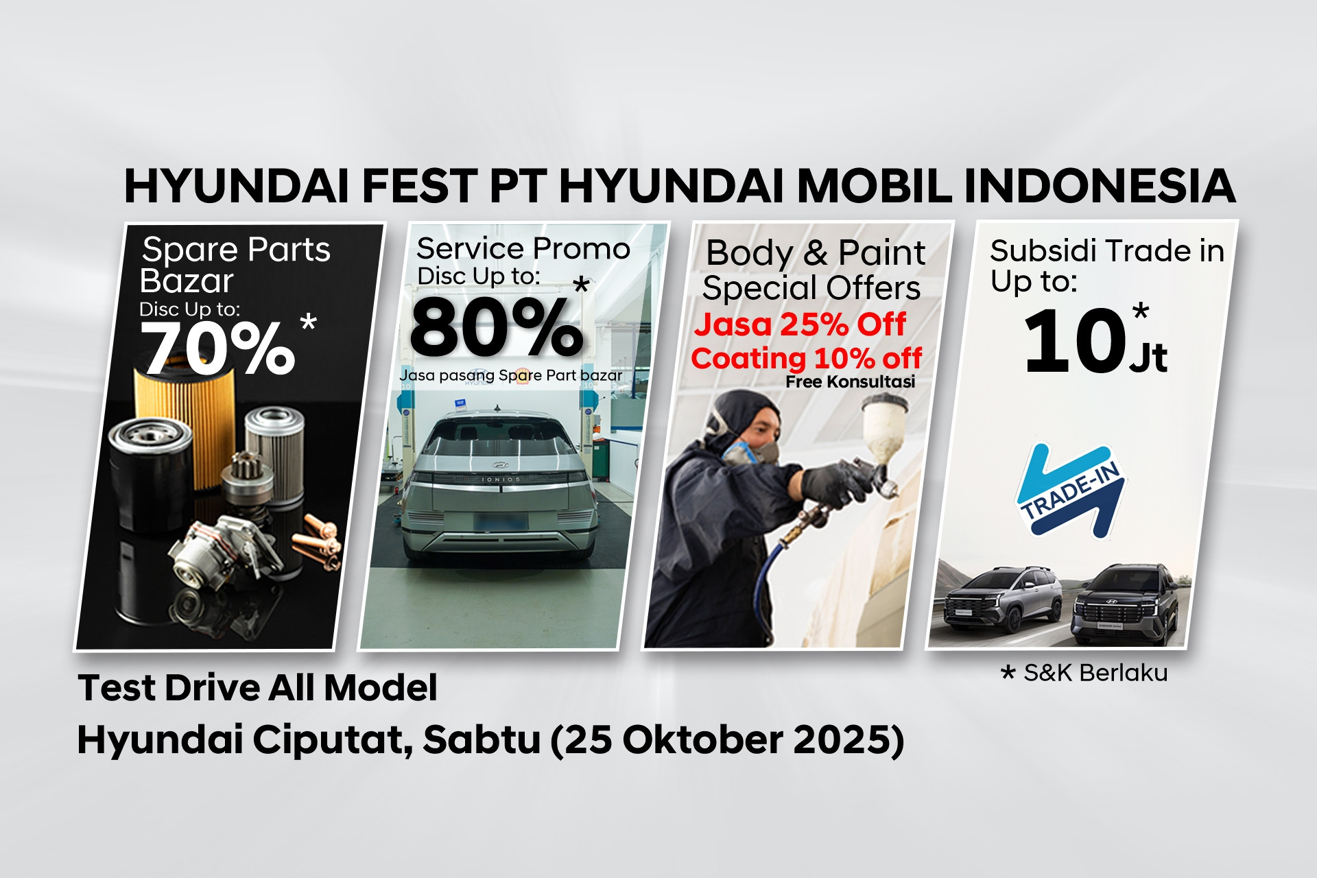 HYUNDAI FEST Ciputat 25 Oktober 2025: Diskon Up To 80% Dan Test Drive Semua Model