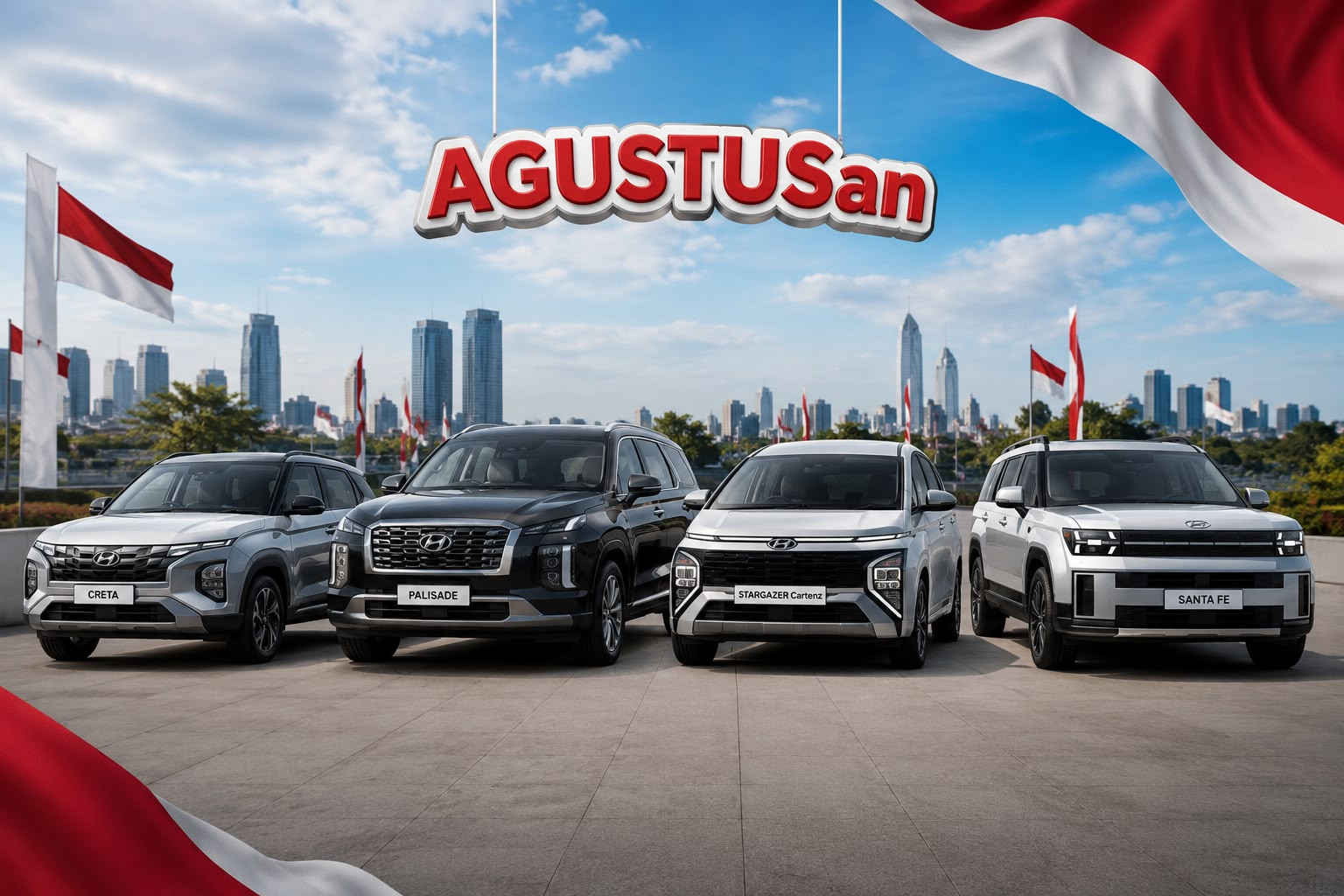 AGUSTUSan Hyundai: 4 Pilihan Mobil, Dari The New CRETA Hingga SANTA FE