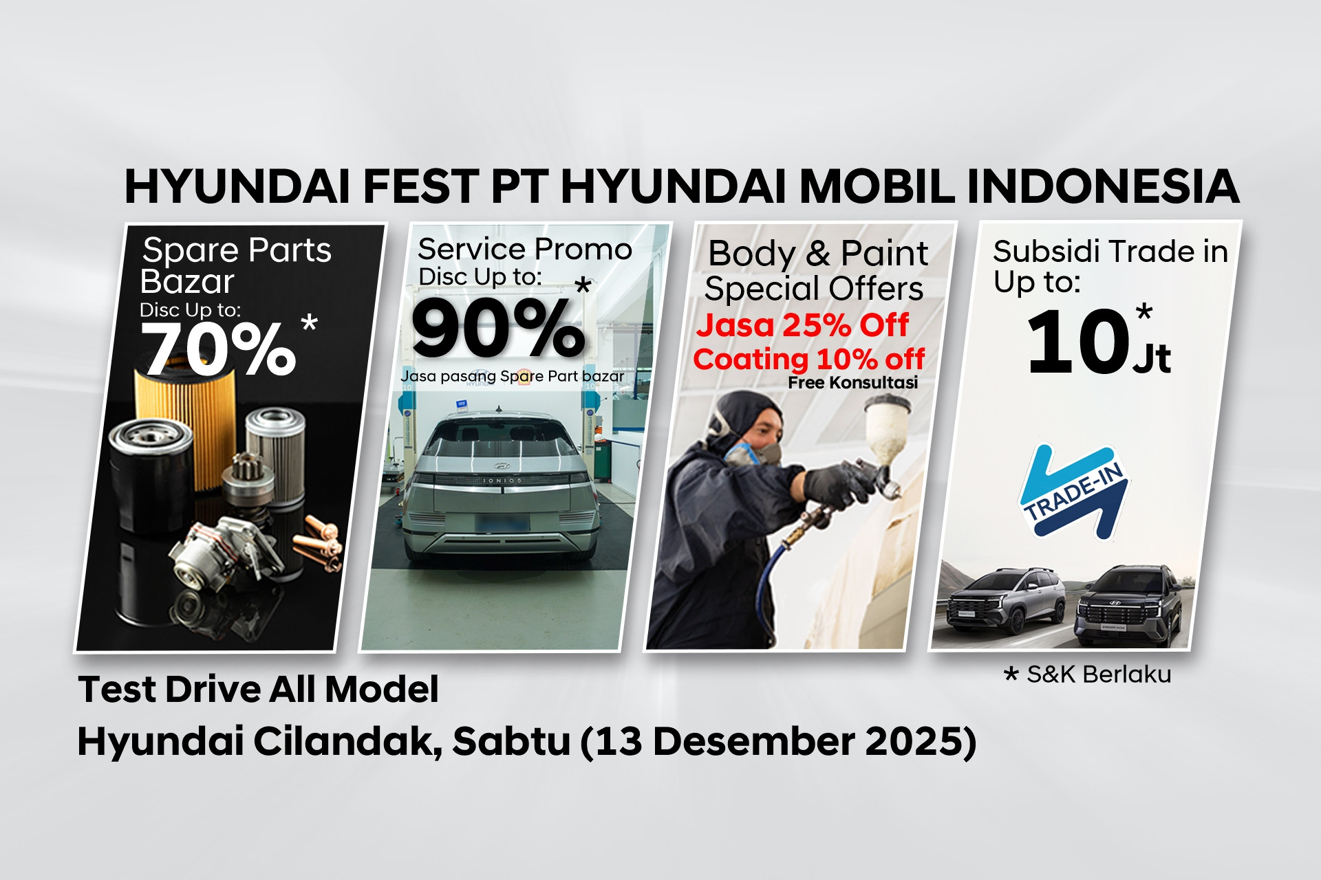 HYUNDAI FEST Cilandak 13 Desember 2025: Diskon Besar, Promo Servis, Hingga Subsidi Trade-In!