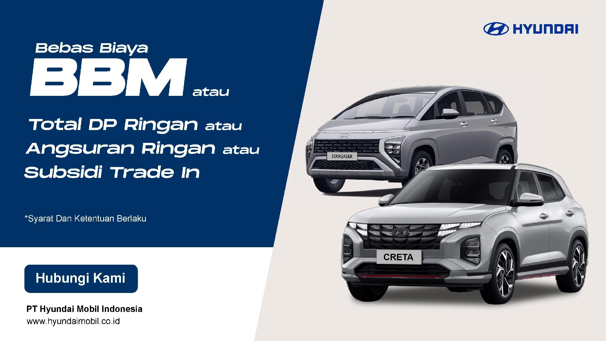 Papan informasi promo tukar tambah Hyundai di GJAW 2025